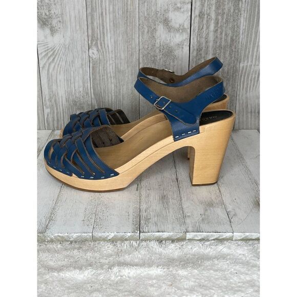 Hasbeen of Sweden Blue Woven Leather Sandals Size 41 WORN ONCE - Picture 5 of 10